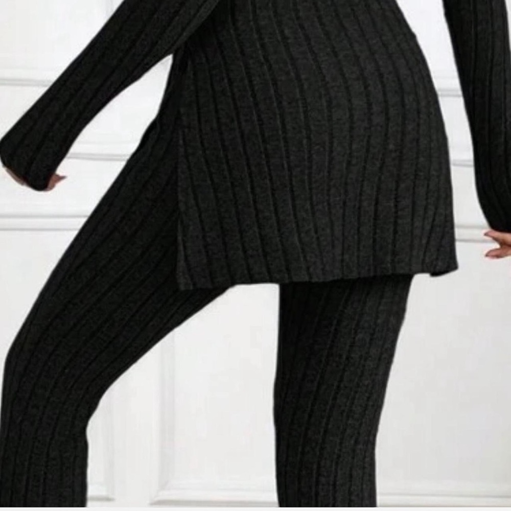 SHEIN Woman Black Ribbed Lounge Set Size S - Picture 4 of 7